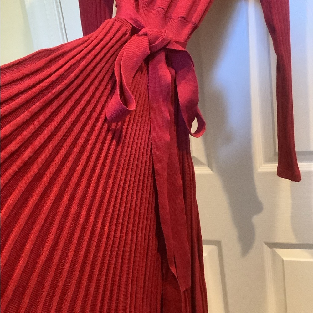 Classic and Comfy Red Wrap Dress